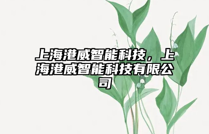 上海港威智能科技，上海港威智能科技有限公司