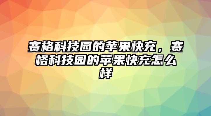 賽格科技園的蘋(píng)果快充，賽格科技園的蘋(píng)果快充怎么樣