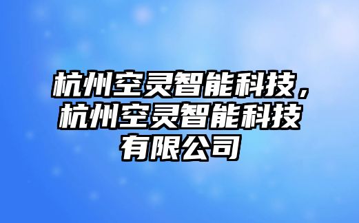 杭州空靈智能科技，杭州空靈智能科技有限公司