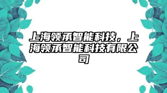 上海領(lǐng)承智能科技，上海領(lǐng)承智能科技有限公司