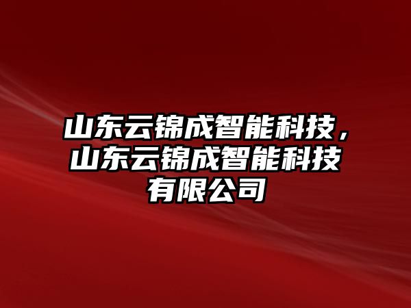 山東云錦成智能科技，山東云錦成智能科技有限公司