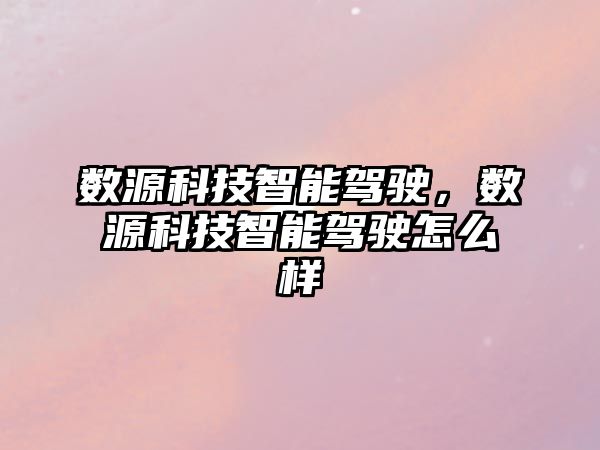 數(shù)源科技智能駕駛，數(shù)源科技智能駕駛怎么樣