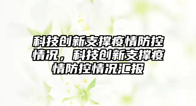 科技創(chuàng)新支撐疫情防控情況，科技創(chuàng)新支撐疫情防控情況匯報