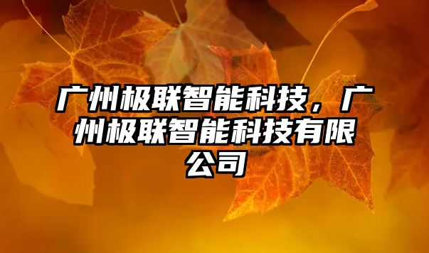 廣州極聯(lián)智能科技，廣州極聯(lián)智能科技有限公司