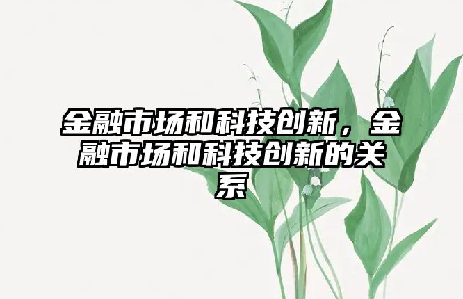 金融市場和科技創(chuàng)新，金融市場和科技創(chuàng)新的關(guān)系