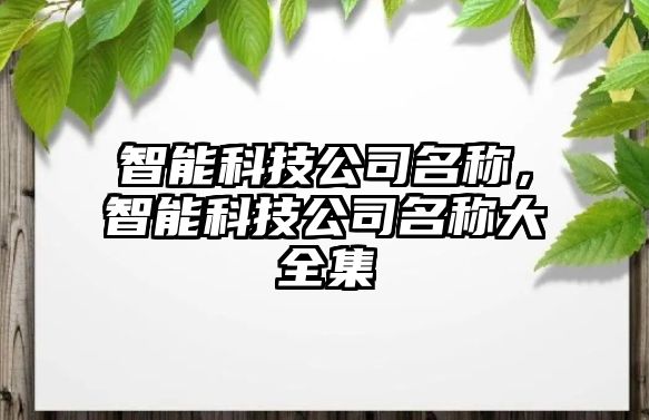 智能科技公司名稱，智能科技公司名稱大全集