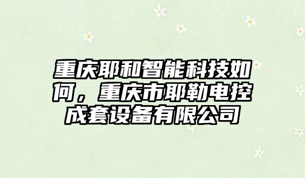 重慶耶和智能科技如何，重慶市耶勒電控成套設備有限公司