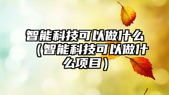 智能科技可以做什么（智能科技可以做什么項(xiàng)目）