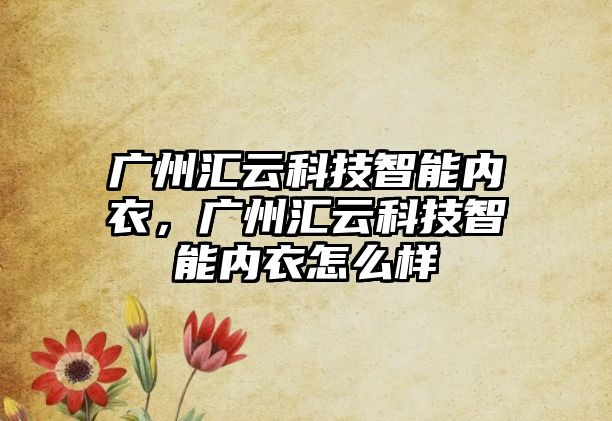 廣州匯云科技智能內(nèi)衣，廣州匯云科技智能內(nèi)衣怎么樣