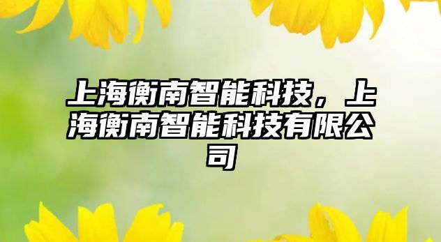 上海衡南智能科技，上海衡南智能科技有限公司