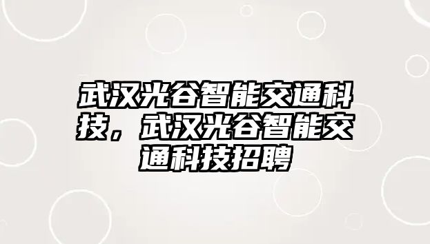 武漢光谷智能交通科技，武漢光谷智能交通科技招聘