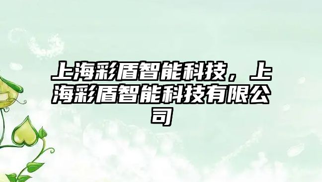 上海彩盾智能科技，上海彩盾智能科技有限公司