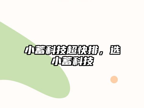 小蓄科技超快排，選小蓄科技