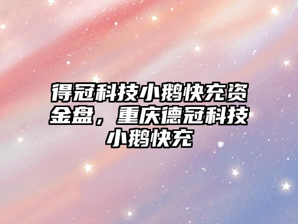 得冠科技小鵝快充資金盤(pán)，重慶德冠科技小鵝快充