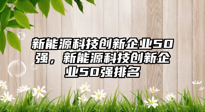 新能源科技創(chuàng)新企業(yè)50強，新能源科技創(chuàng)新企業(yè)50強排名