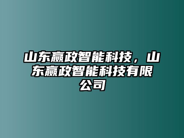 山東嬴政智能科技，山東嬴政智能科技有限公司