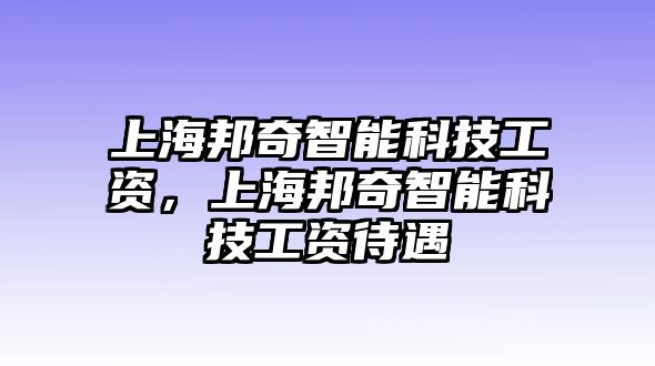 上海邦奇智能科技工資，上海邦奇智能科技工資待遇