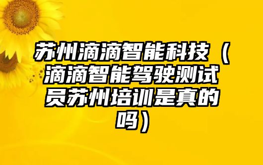 蘇州滴滴智能科技（滴滴智能駕駛測(cè)試員蘇州培訓(xùn)是真的嗎）