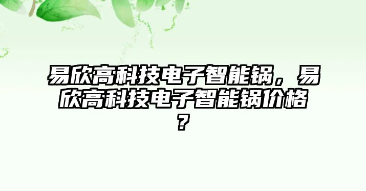 易欣高科技電子智能鍋，易欣高科技電子智能鍋價格?