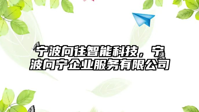 寧波向往智能科技，寧波向?qū)幤髽I(yè)服務(wù)有限公司