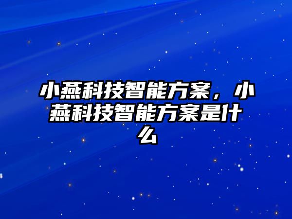 小燕科技智能方案，小燕科技智能方案是什么