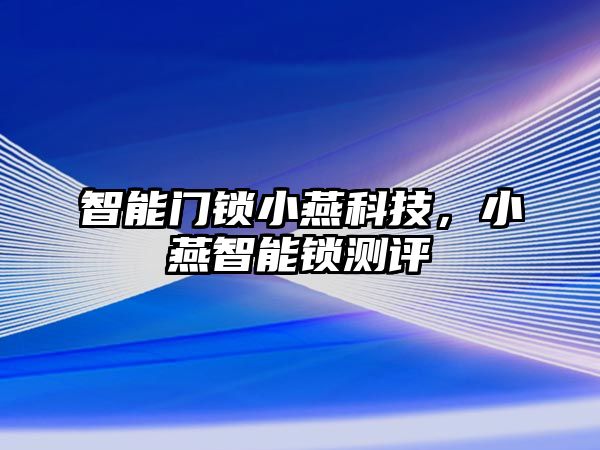 智能門鎖小燕科技，小燕智能鎖測(cè)評(píng)